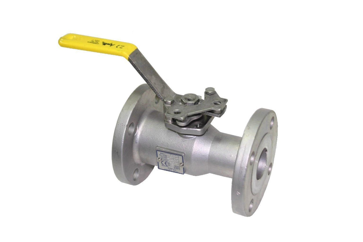 Apollo™ 87A10A01 87A-100 Ball Valve, 4 in Nominal, Flanged End Style, 150 lb, Stainless Steel Body, Standard Port, PTFE Softgoods, Domestic