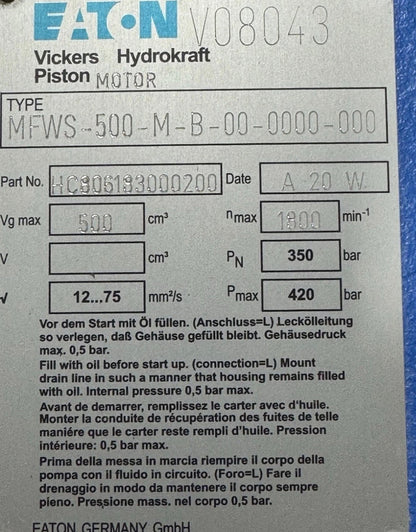 HYDROKRAFT MFWS-500 HC806183000200
