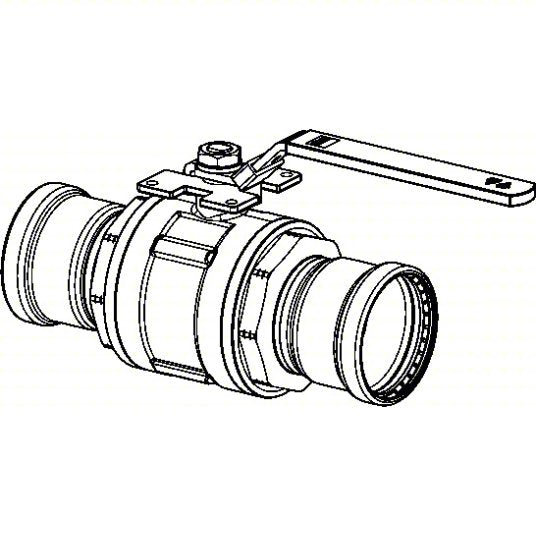 VIEGA MEGAPRESS Manual Two-Way Ball Valve: 2 1/2 in, 316 Stainless Steel, Straight Valve Body, FKM
