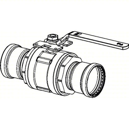 VIEGA MEGAPRESS Manual Two-Way Ball Valve: 2 1/2 in, 316 Stainless Steel, Straight Valve Body, FKM